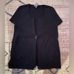 Black tshirt button sweater blouse